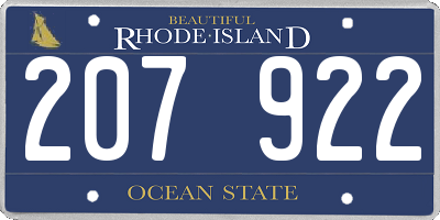 RI license plate 207922