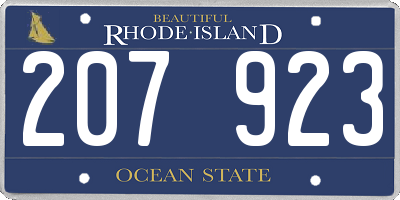 RI license plate 207923