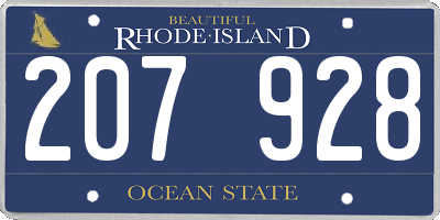 RI license plate 207928