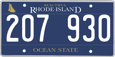RI license plate 207930