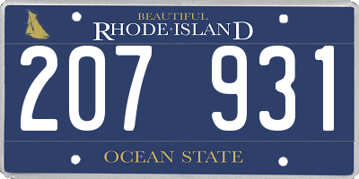 RI license plate 207931
