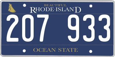 RI license plate 207933