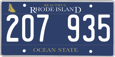 RI license plate 207935