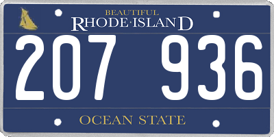 RI license plate 207936