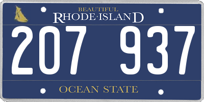 RI license plate 207937