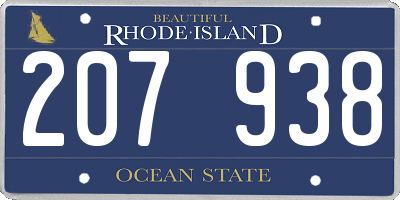 RI license plate 207938