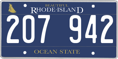 RI license plate 207942