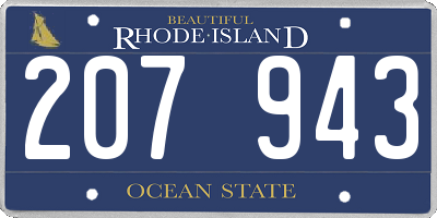 RI license plate 207943