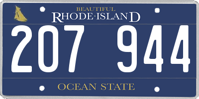 RI license plate 207944