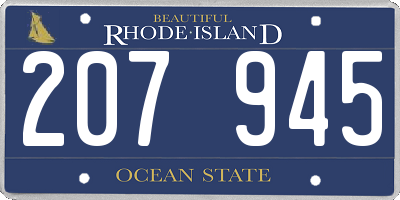 RI license plate 207945