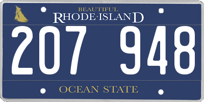 RI license plate 207948