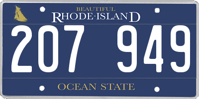 RI license plate 207949