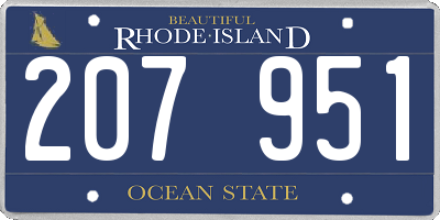 RI license plate 207951