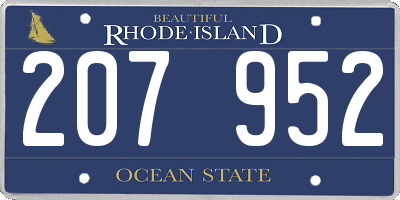 RI license plate 207952