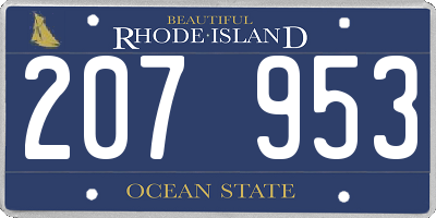RI license plate 207953