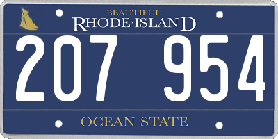 RI license plate 207954