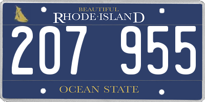 RI license plate 207955