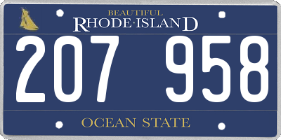 RI license plate 207958
