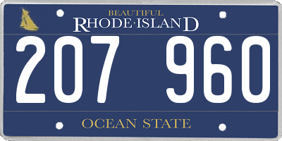 RI license plate 207960