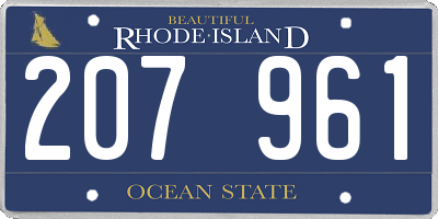 RI license plate 207961