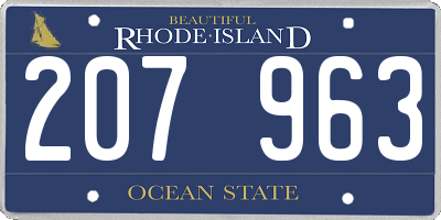 RI license plate 207963