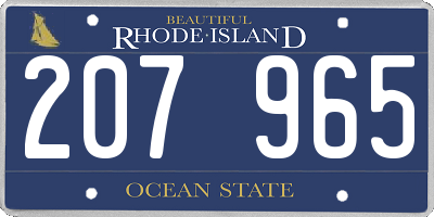 RI license plate 207965