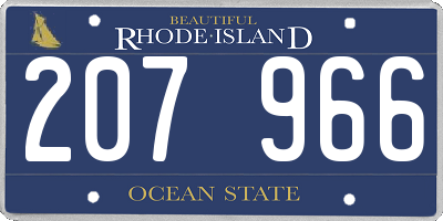 RI license plate 207966