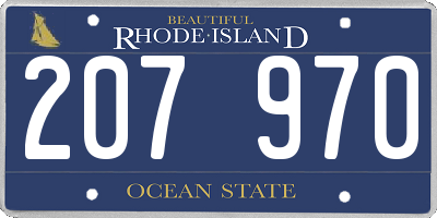 RI license plate 207970