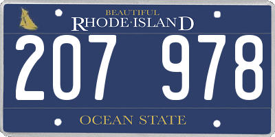 RI license plate 207978