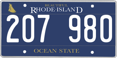 RI license plate 207980