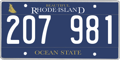 RI license plate 207981