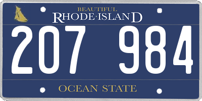 RI license plate 207984