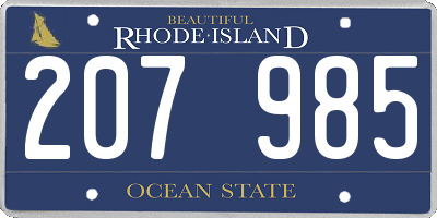 RI license plate 207985