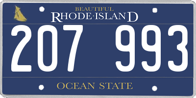 RI license plate 207993