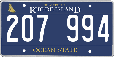 RI license plate 207994