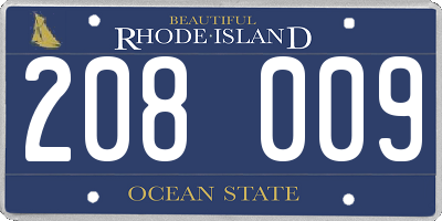 RI license plate 208009