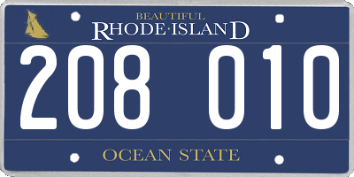 RI license plate 208010