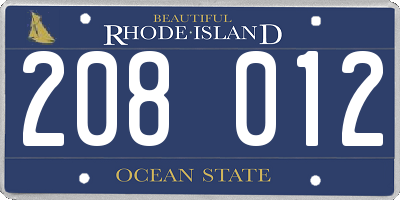 RI license plate 208012