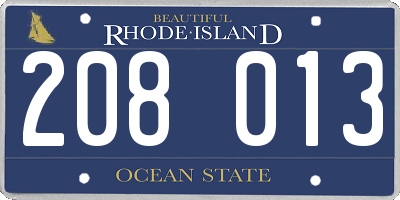 RI license plate 208013