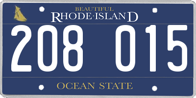 RI license plate 208015