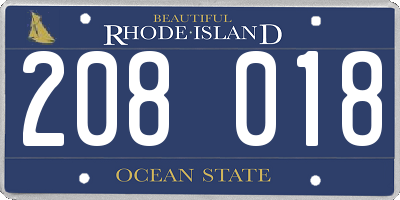RI license plate 208018