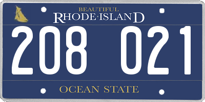 RI license plate 208021