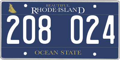 RI license plate 208024