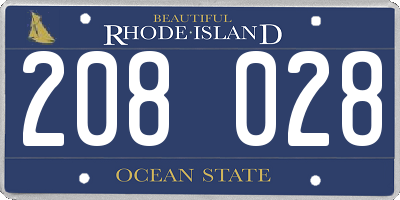 RI license plate 208028