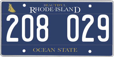 RI license plate 208029