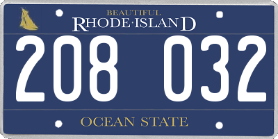 RI license plate 208032