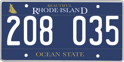 RI license plate 208035