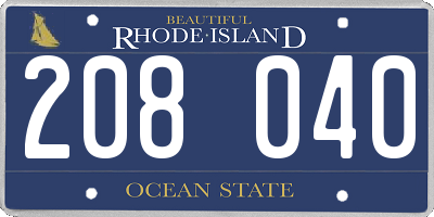 RI license plate 208040