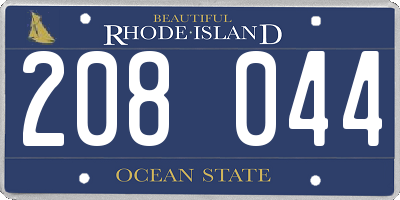 RI license plate 208044