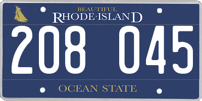 RI license plate 208045
